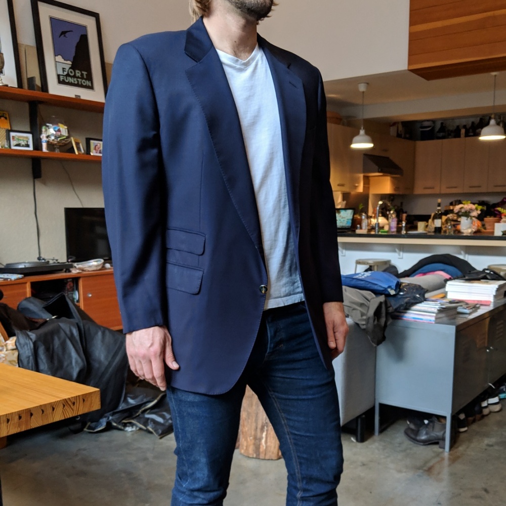 Dunhill Navy Sport Coat 42R - Picture 2 of 8